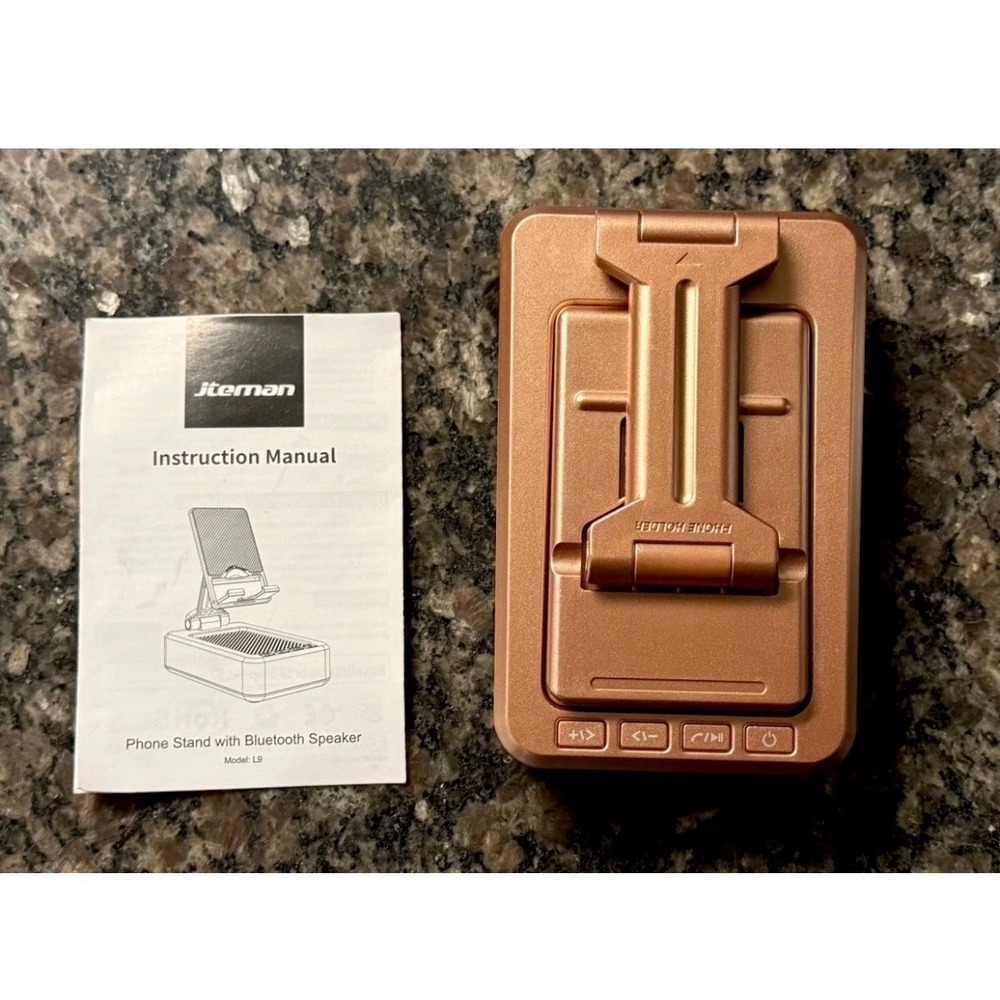 Jteman L9 Phone Stand Bluetooth Speaker Power Bank Rose Gold Adjustable Foldable